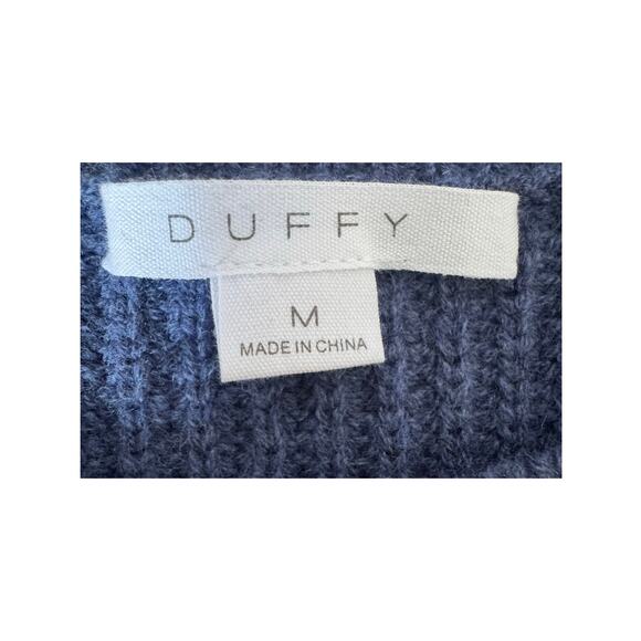 Duffy Women’s Medium Blue Wool Cashmere Sweater Dolman Sleeve Crewneck - Picture 4 of 6